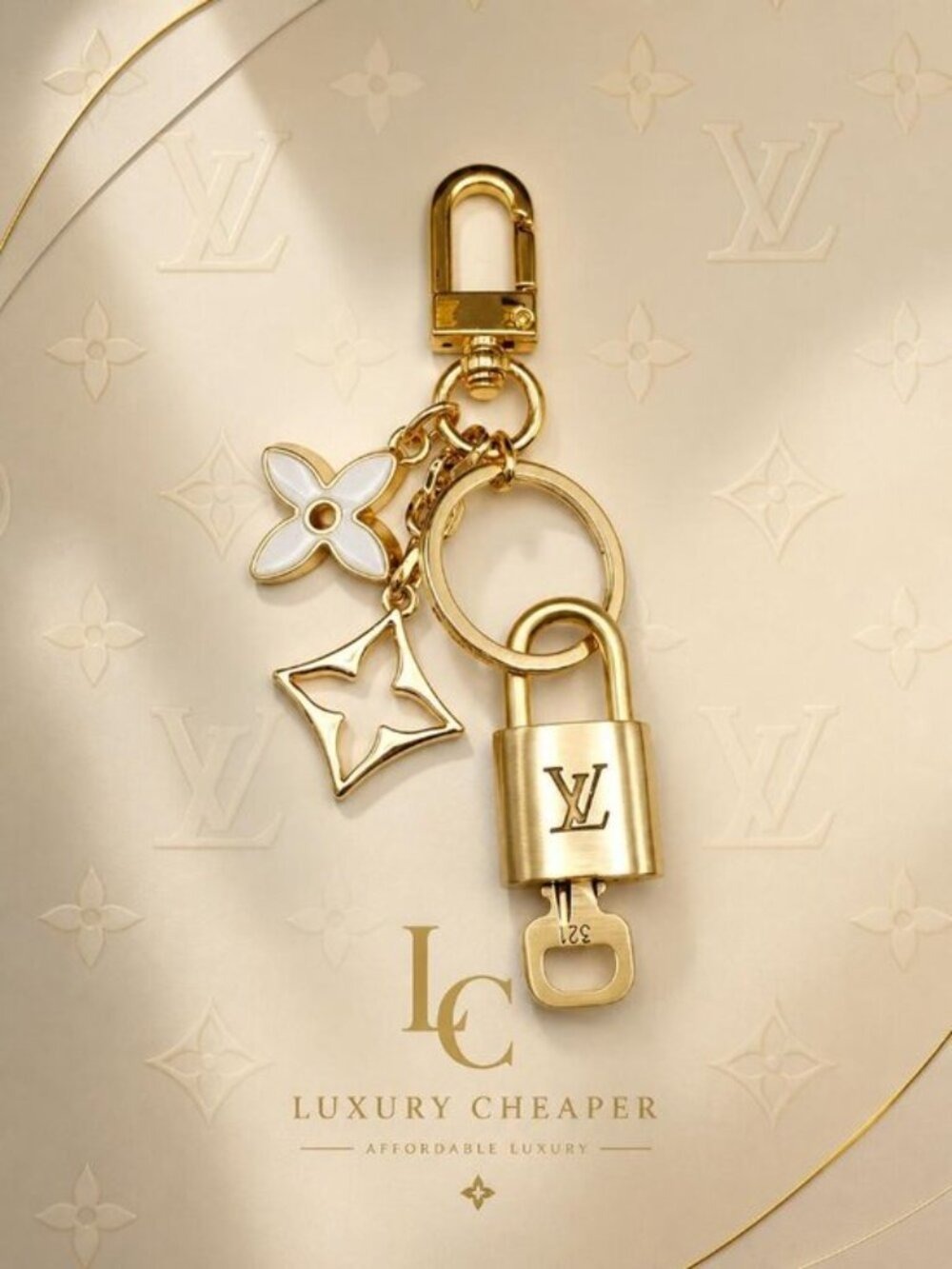 Authentic LV Gold Padlock 🔒Unbranded Keychain Charm for Louis Vuitton Bags